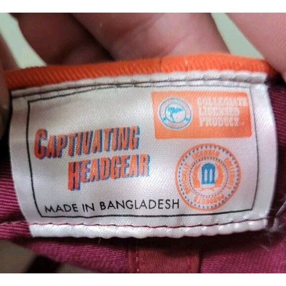 VIRGINIA TECH HOKIES Hat Cap Adjustable Size Maroon Embroidered Logo - Picture 6 of 6